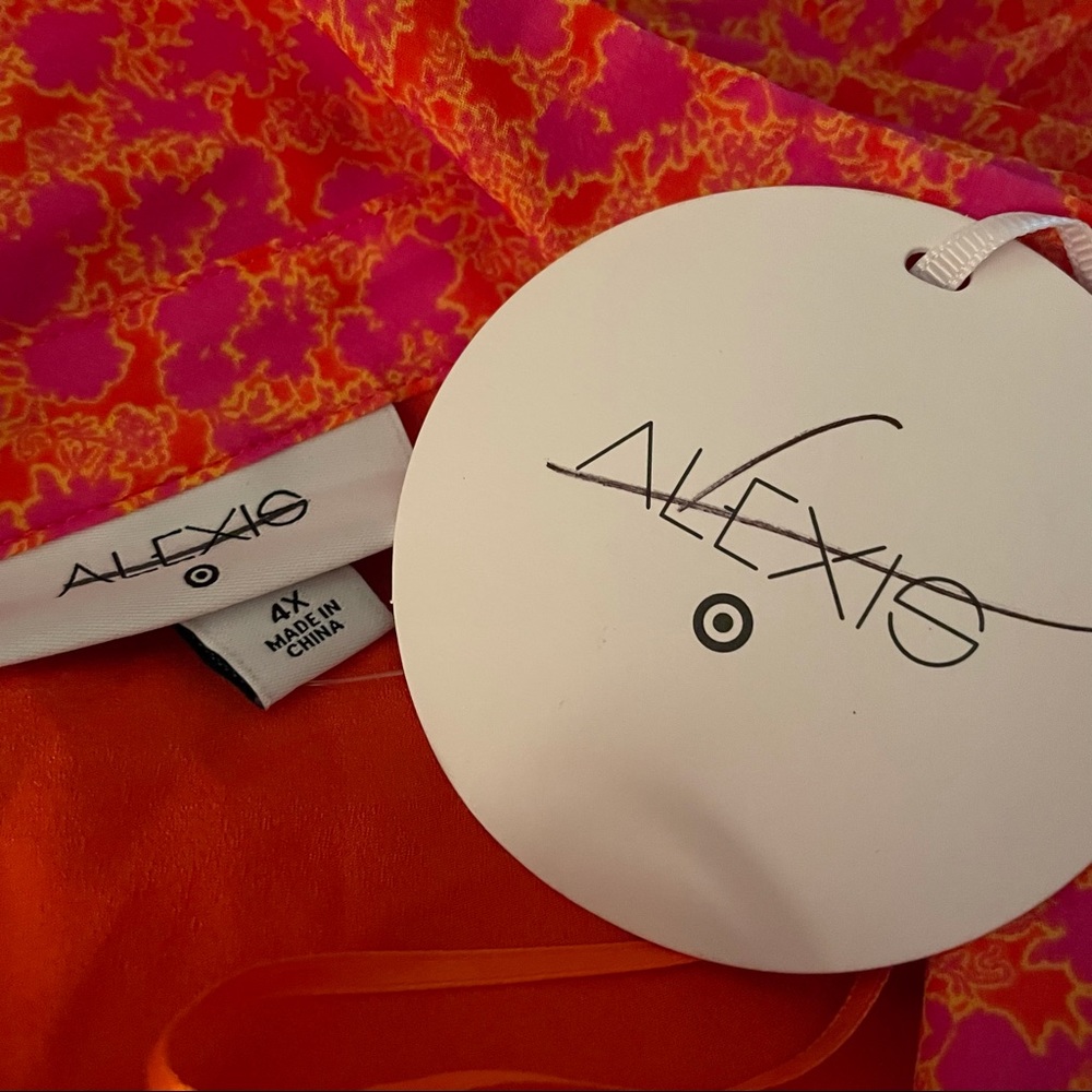 ALEXIS for Target Collab Orange Flutter Wrap Dress size 1X 3X 4X - Picture 8 of 10